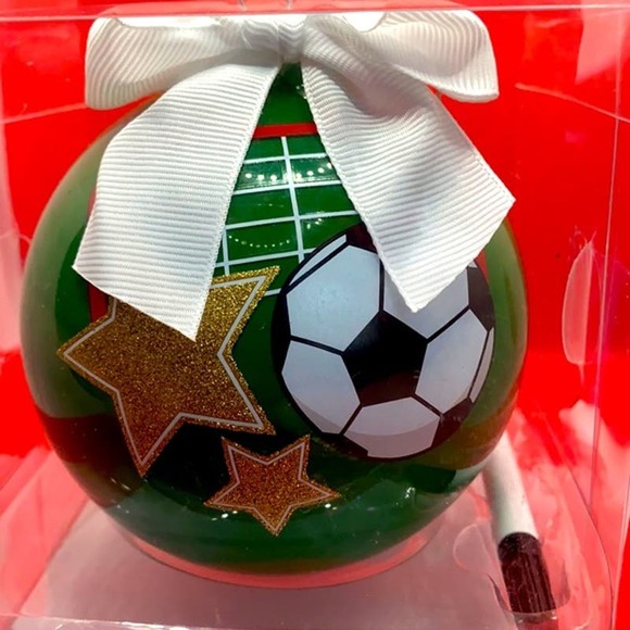 Soccer Ball Personalized Christmas Ornament Our Favorite Star With Pen 4” Tall - Picture 1 of 6